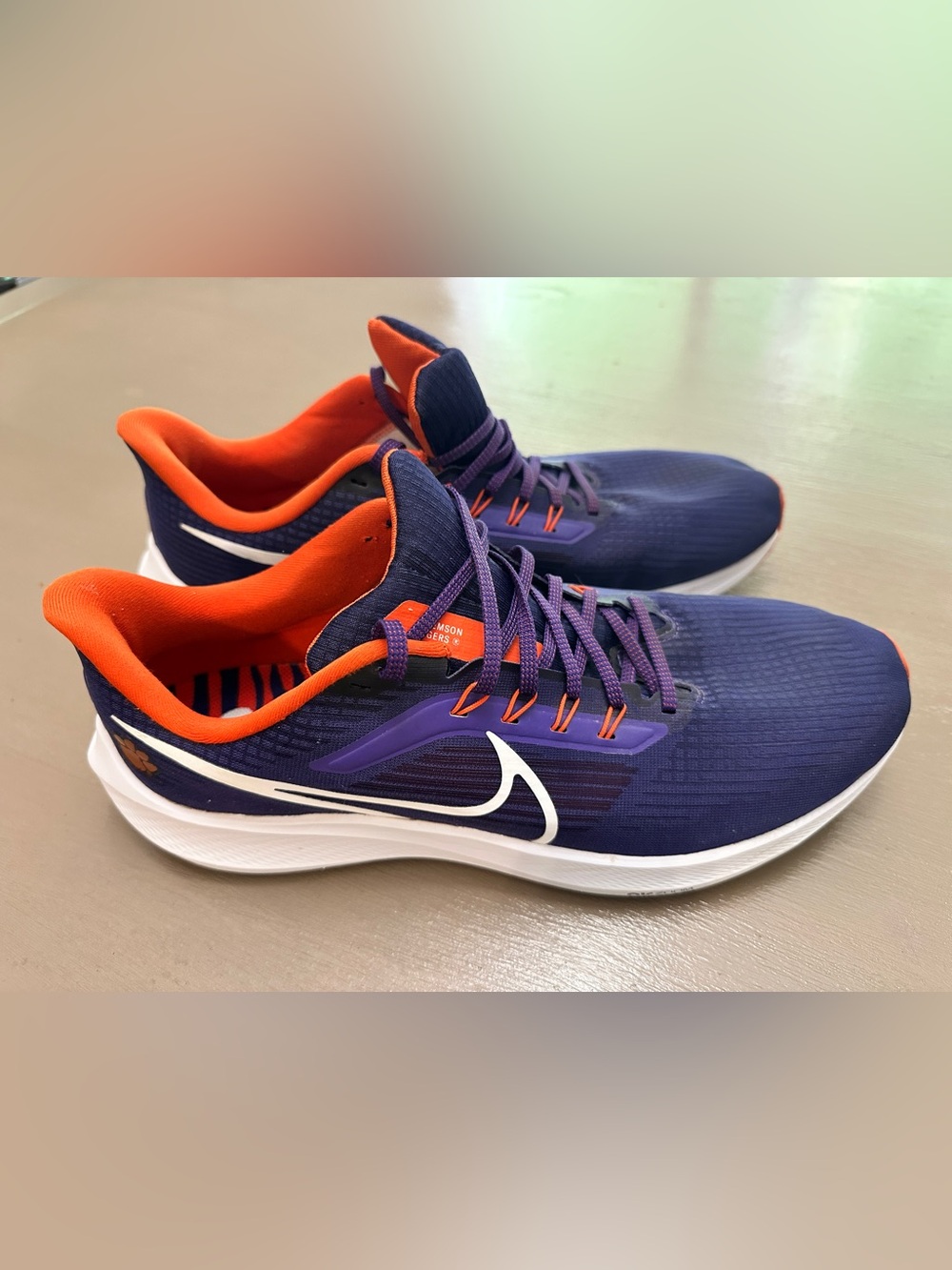 Nike Air Zoom Pegasus 39 Clemson Tigers Purple Orange DR1961-500 Mens 13⁠